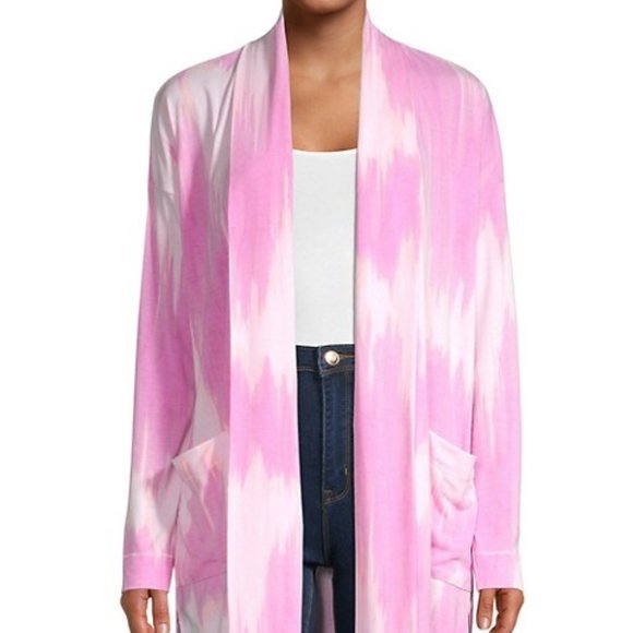 Natori Tie-Dye Cardigan Coral Large Brand New - Picture 2 of 3